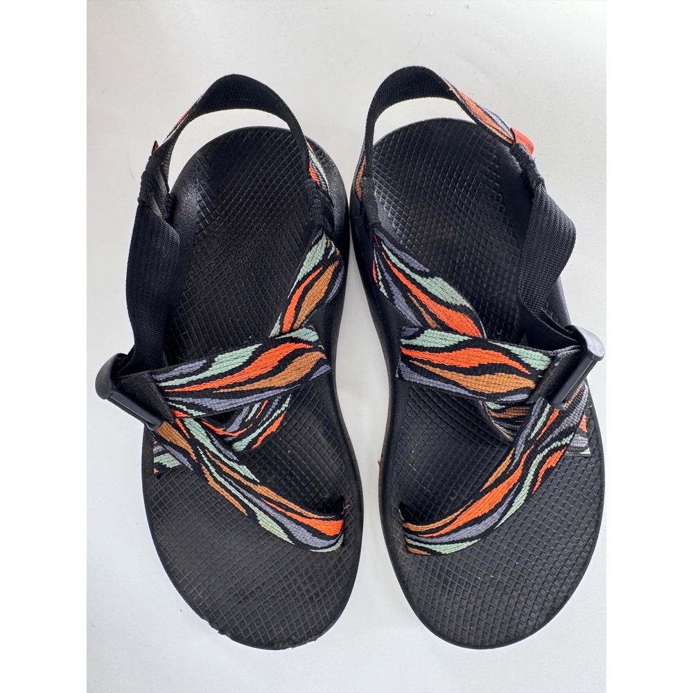 Chaco Z Cloud Sandals Mens 13 Black Orange Hiking Outdoor Sport‎ Comfort